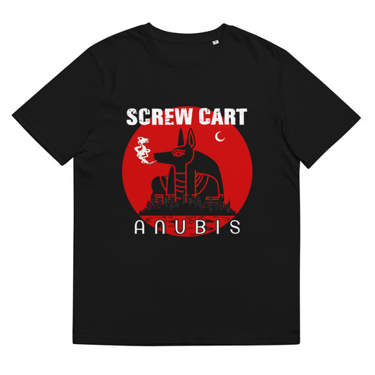 Anubis, SCREW CART band, Boston Punk Rock. Design by Colleen. Unisex organic cotton t-shirt. USA CUSTOMERS PLEASE ORDER ONE SIZE UP